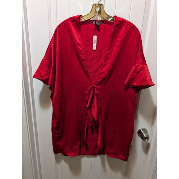 Victoria's Secret Red Valentine Love Cap Sleeve Short Robe One Size NWT MSRP $58 - Picture 4 of 11